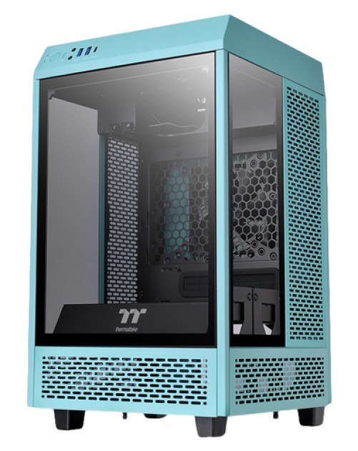 Gabinete Thermaltake The Tower 100 Mini Tower, Ventana, 2x Ventiladores, Turquesa