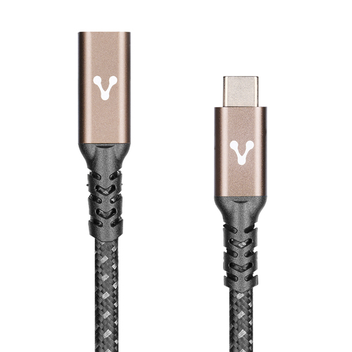 Cable Vorago Extension USB-C Macho a USB-C Hembra, 1m, Negro