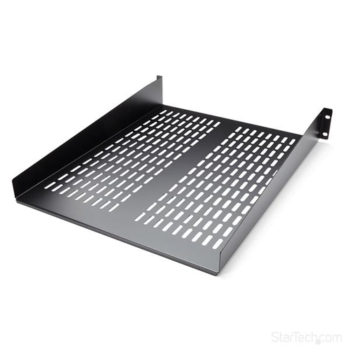 Charola Startech.com Tipo Estantería, Color Negro, Material Acero, Peso Max. 22.6 kg, con Tornillos Incluidos, Capacidad del Rack 2U