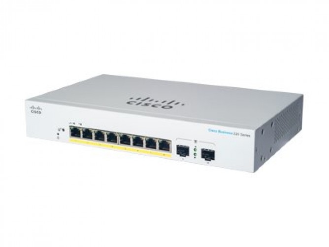 CBS220 Smart 8-port Ge PoE Ext Ps 2X1G SFP