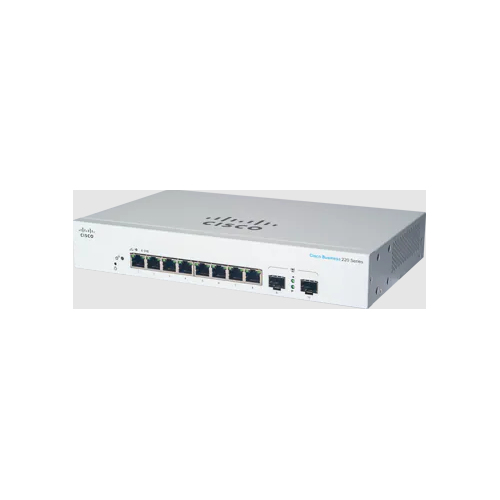 Switch Cisco CBS220-8T-E-2G Gestionado, L2, Cantidad de Puertos 8, Gigabit Ethernet (10/100/1000), 20 Gbit/s, Snmp, SNMPV2, SNMPV3, 1U, Blanco