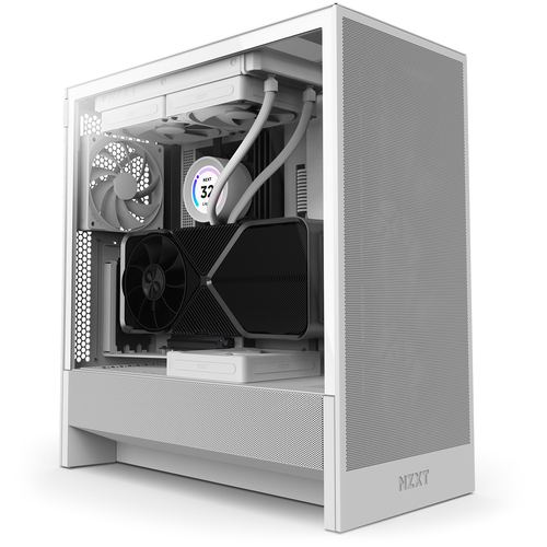 Gabinete Nzxt H5 H5 Flow Midi Tower, PSU No, Vent. 1x 120 mm, Vent. 1x 120 mm, Blanco