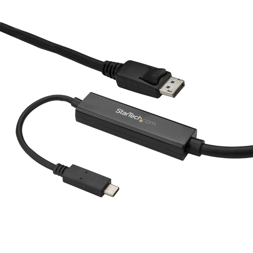 Adaptador Vídeo Startech.com USB Tipo C a Displayport, 3 m, Negro