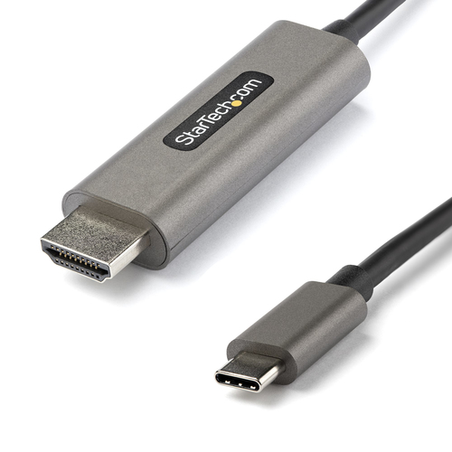 Adaptador Vídeo Startech.com HDMI Tipo A (estándar) a USB Tipo C, 1 m, Negro, Plata