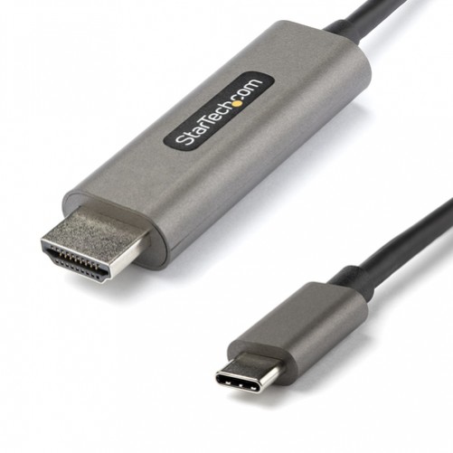 Adaptador Vídeo Startech.com HDMI Tipo A (estándar) a USB Tipo C, 3 m, Negro, Plata