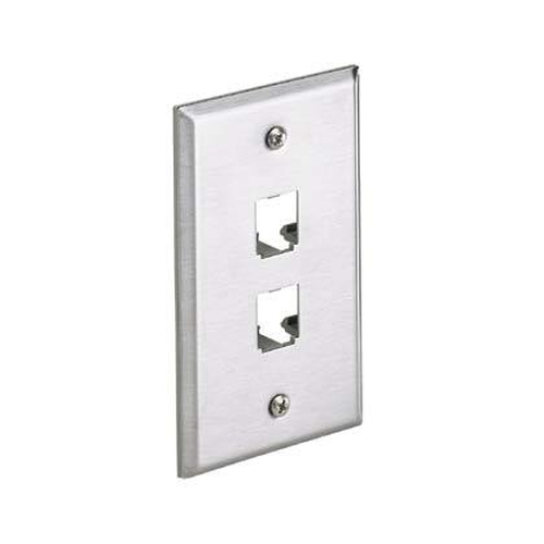 Placa de Pared Panduit CFP2SY 2 Diseño Convencional, Color Acero Inoxidable