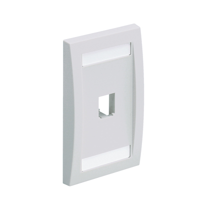 Placa de Pared Vertical Ejecutiva Salida para 1 Puerto Mini Com con Espacios para Etiquetas Color Blanco