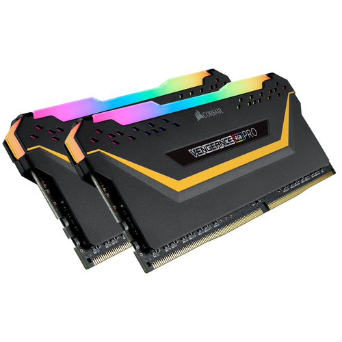 Kit de Memoria RAM Corsair Vengeance RGB Pro, 16GB (2X8GB) DDR4, 3200 MHz, Disipador Negro Naranja, (CMW16GX4M2C3200C16-TUF)