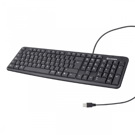 Teclado Steren COM-624 Alámbrico, USB, Interruptor de Membrana, Negro