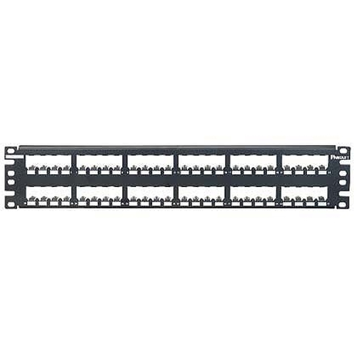 Panel de Parcheo Panduit 48-port Metal Modular Patch Panel 48 Puertos, RJ-45, Montaje en Bastidor, Capacidad del Rack 2U