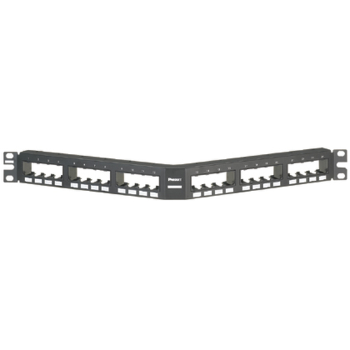 Panel de Parcheo Modular Mini-com (sin Conectores), Angulado, sin Blindaje, con Na?meros Pre-impresos, de 24 Puertos, 1UR