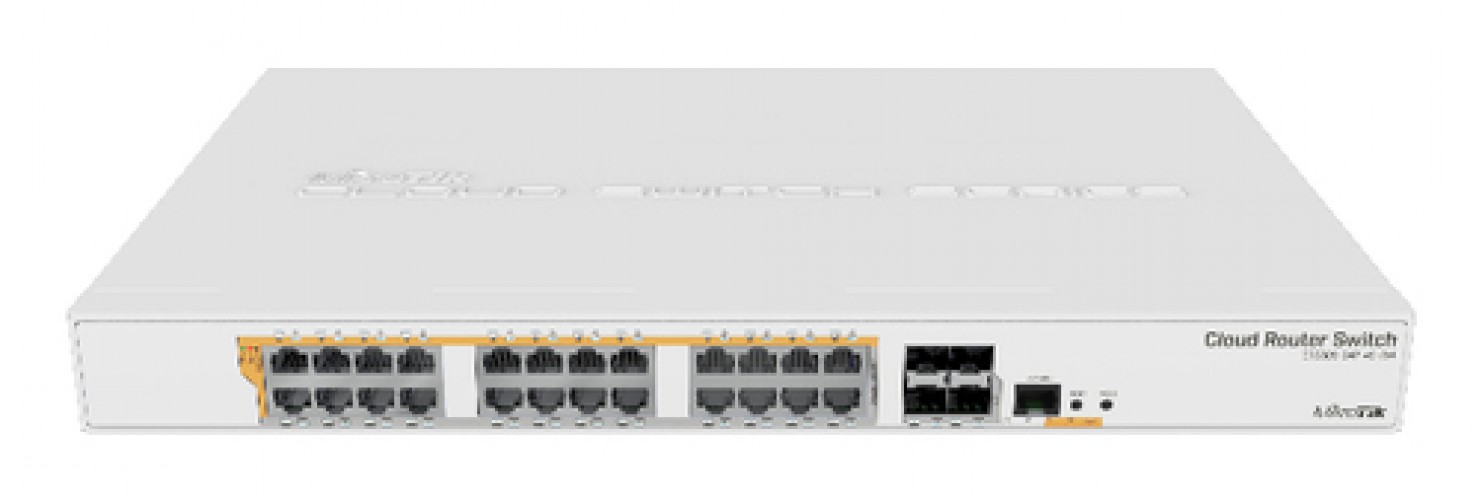 Switch Mikrotik CRS328-24p-4s+rm Gestionado, L2/L3, RJ-45 24, Gigabit Ethernet (10/100/1000), 24 PoE, 1U, Blanco