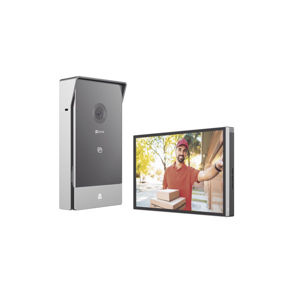 Kit Videoportero Ezviz Hibrido 2K, Touch, Wi-fi, Altavoz, Apertura de Puerta, IP65