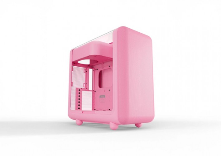 Gabinete Hyte X50 Mid Tower, Ventana Lateral Vidrio Templado, sin Fuente, Strawberry Milk, Rosa
