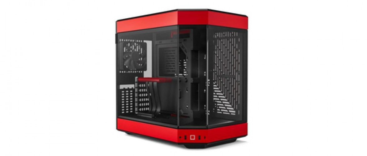 Gabinete Hyte Y60 con Ventana, Midi-tower, Incluye Riser PCIe 4.0, 3x Ventiladores, Rojo