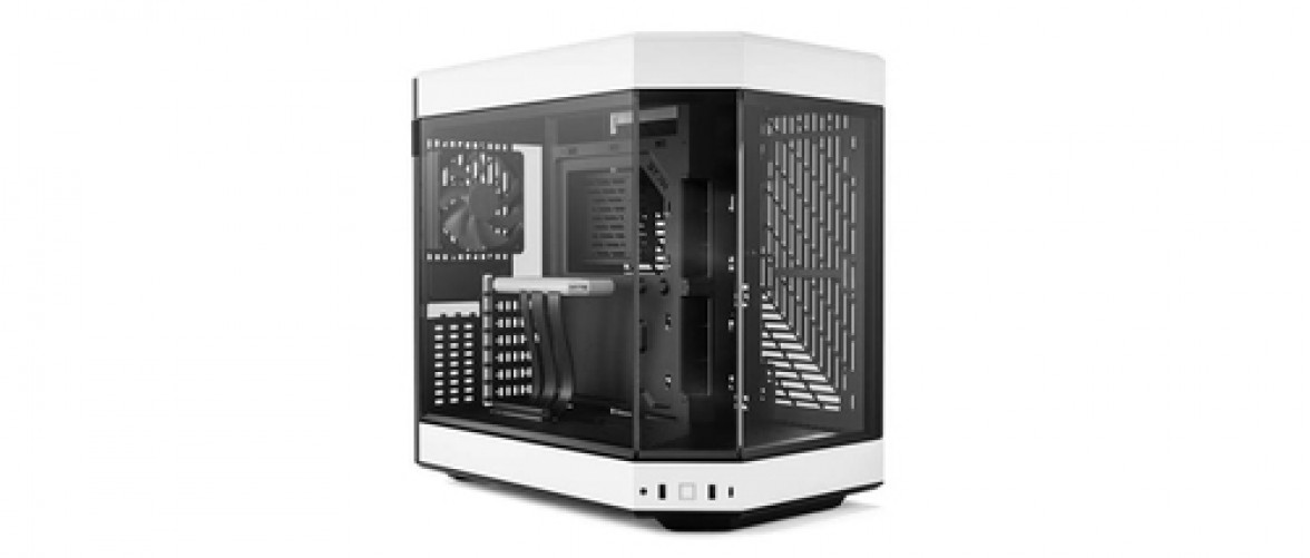Gabinete Hyte Y60 con Ventana, Midi-tower, Incluye Riser PCIe 4.0, 3x Ventiladores, Negro/blanco