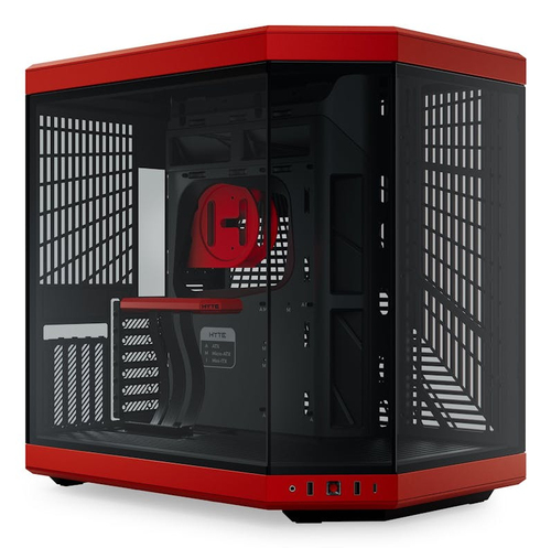 Gabinete Hyte Y70 Midi Tower, PSU No, Negro, Rojo