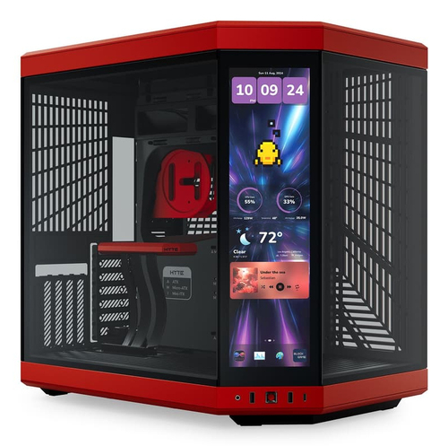 Gabinete Hyte Y70 Touch Infinite Midi Tower, PSU No, Negro, Color Cereza