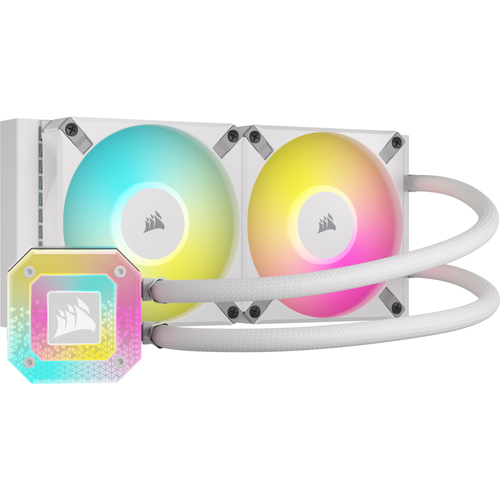 Sistema de Enfriamiento Liquido Corsair Icue H100I Elite Capellix Xt RGB, 240mm, Blanco