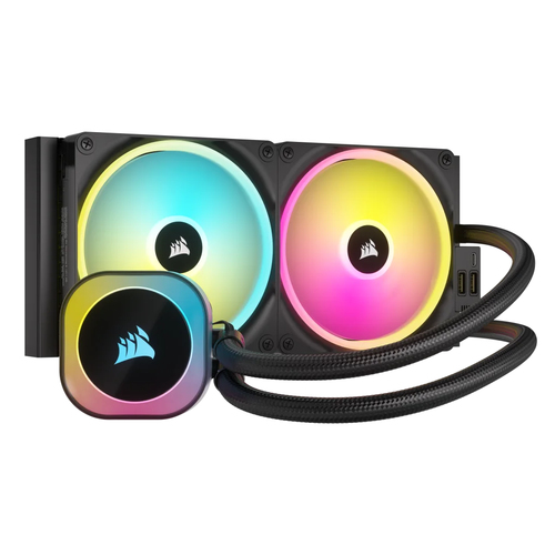 Enfriamiento Liquido Corsair H115I 2 x 14 cm, 2000 rpm, Negro