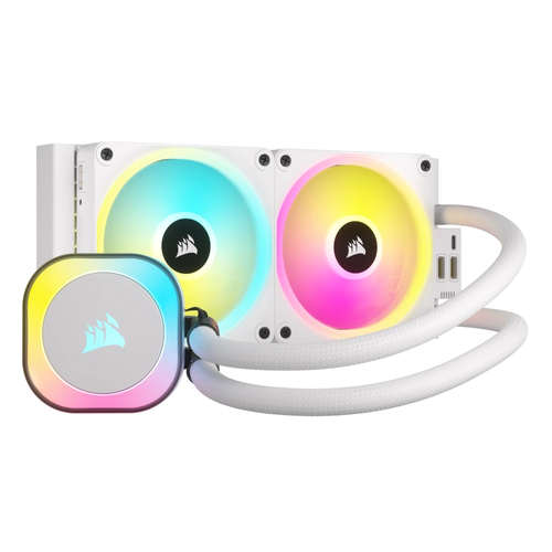 Disipador Corsair H100I 12 cm, 2400 rpm, Blanco