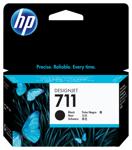 Cartucho de Tinta HP 711, Negro, P/impresoras Designjet T120, T520 (CZ129A) Original