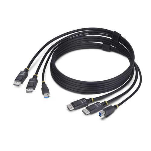 Cables para KVM Startech.com USB, 1.8 m, 2 x Displayport + USB 3.2 Type-a, 2 x Displayport + USB 3.2 Type-b