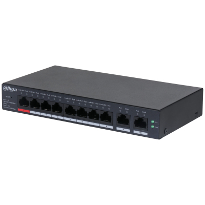 Switch Dahua Technology DH-CS4010-8GT-110 Gestionado, L2, RJ-45 10, Gigabit Ethernet (10/100/1000), 8 PoE, Negro