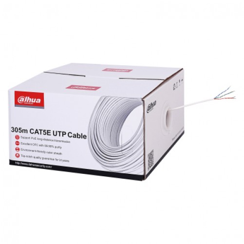 Bobina de Cable UTP Dahua Cat5e, 305m, Interior, 100% Cobre, Blanco