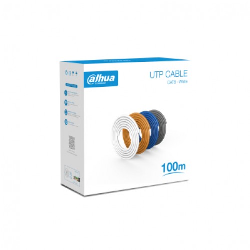 Bobina Dahua de Cable UTP, Cat6, 100 m, 100% Cobre, Exterior, Blanco
