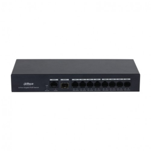 Switch Dahua 8 Puertos PoE, 10/100/1000 Mbps, 65W, 20 Gbit/s, No Administrable
