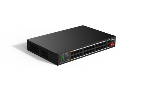 Switch Dahua Technology PoE SF1026LP No Administrado, L2, RJ-45 26, Fast Ethernet (10/100), Negro