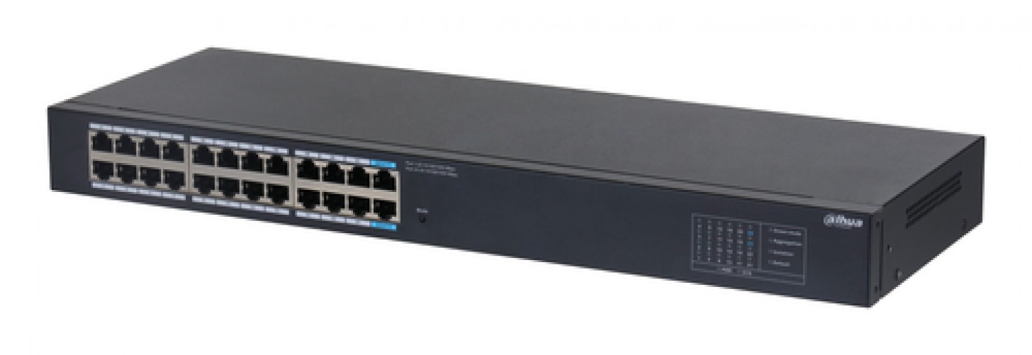 Switch Dahua SG1024, 24 Puertos, Gigabit Ethernet 10/100/1000, 48 Gbit/s, No Administrable, Negro