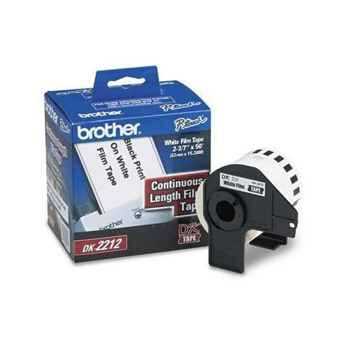 Etiquetas para Impresora Brother DK2212, Negro, Blanco, Etiqueta para Impresora Autoadhesiva, Etiqueta Troquelada, Rodar, Brother, 6.2 cm