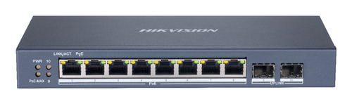 Switch Hikvision DS-3E1510P-EI Gestionado, RJ-45 8, Gigabit Ethernet (10/100/1000), 4 PoE, Gris