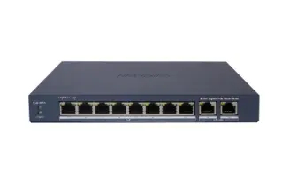 Switch Hikvision DS-3E1510P-EI/M Gestionado, RJ-45 10, Gigabit Ethernet (10/100/1000), 8 PoE, Gris