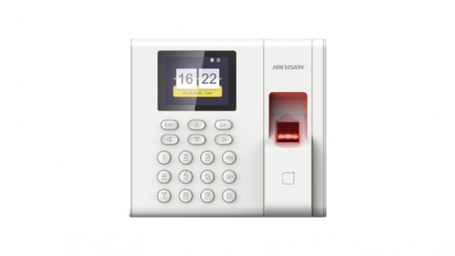 Control de Acceso Hikvision Lector de Huella, 1000 Usuarios, Lector de Tarjeta, Pantalla 2.4 Pulgadas, Blanco