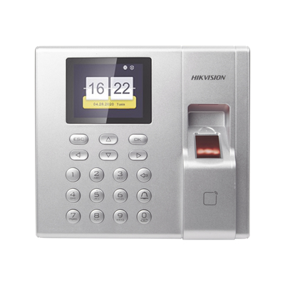Control de Acceso Hikvision DS-K1T8003EF Lector de Huella, con Lector de Código de Acceso, con Lector de Tarjeta, 1000 Tarjetas, Pantalla 6.1 cm (2.4"), LCD, con Teclado Integrado, Conectado a PC N...