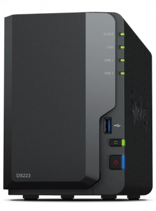 NAS Synology Diskstation DS223 RTD1619B, 1.7 GHz, 0 TB, Bahías 2, 2.5/3.5"