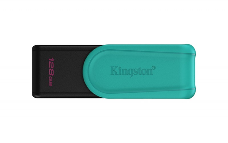 Memoria USB Kingston Datatraveler Exodia S, 128GB, 3.2 Gen 1, Color Negro/turquesa