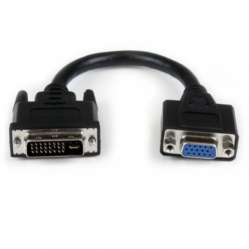 Adaptador Conversor Startech (DVIVGAMF8IN), de 20cm Dvi-i a VGA - Dvi-i Macho - HD15 Hembra, Color Negro