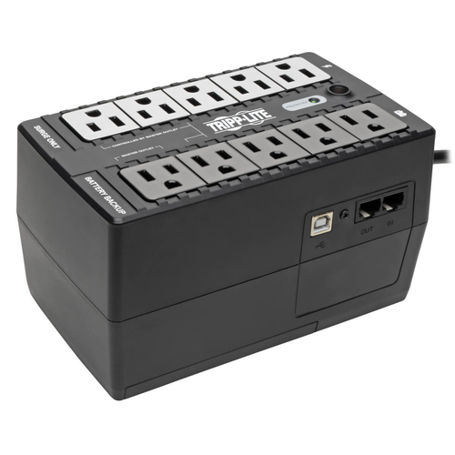 Tripp Lite UPS No Break Standby de 550VA 300W - 10 Tomacorrientes NEMA 5-15R, 120V, 50/60 Hz, Clavija 5-15P, Energy Star, Instalación en Pared o Escritorio UPS No Break Standby de 550VA 300W - 10 T...