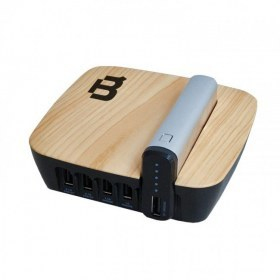 Cargador Blackpcs EPBS6-4000/5V 100 V, Universal, Interior, 4USB, Negro, Plata, Madera
