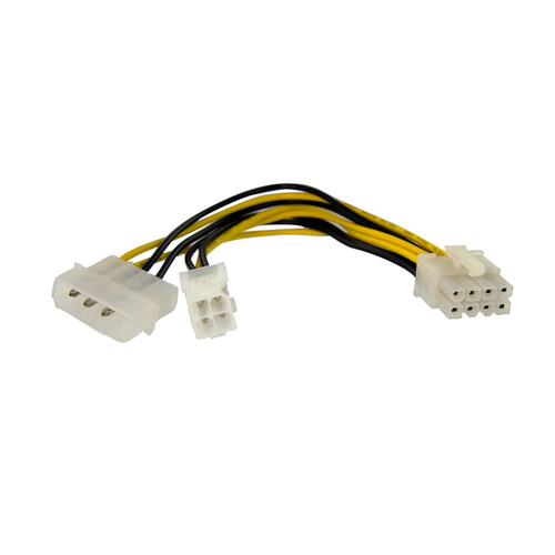 Cable de Poder Startech.com 4-pin ATX12V, 0.152 m, Colores Variados, Blanco