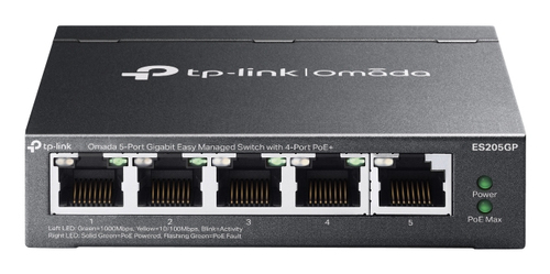 Switch | TP-Link | ES205GP | 5 Puertos Gigabit Ethernet 10/100/1000 4 x PoE Activo 65W | 10 Gbit/s | 8000 Entradas