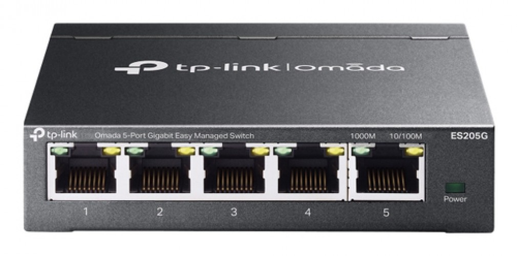 Switch TP-Link Omada ES205G Gestionado, RJ-45 5, Gigabit Ethernet (10/100/1000), Negro
