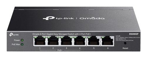 Switch | TP-Link | ES206GP | 6 Puertos Gigabit Ethernet 10/100/1000 4 x Poe+ 65W | 12 Gbit/s | 8000 Entradas
