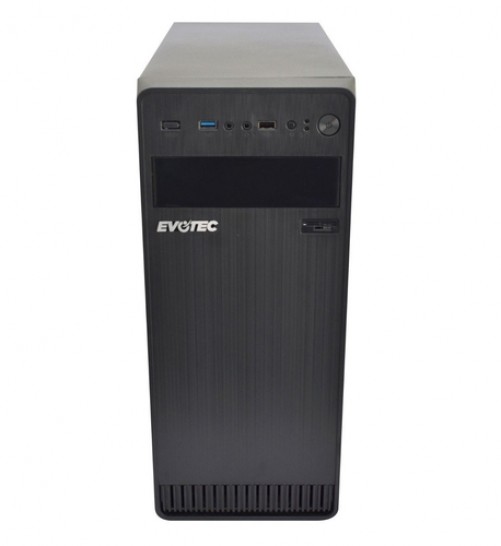 Gabinete Evotec EV-1004, Soporta T. Madre ATX, Micro ATX, Mini-ATX, Fuente de Poder 600W Incluida, Color Negro