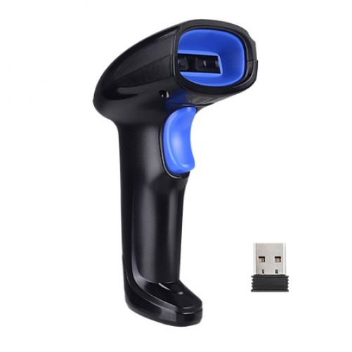 Lector de Codigo de Barras Evotec EV-3006 Tipo De Escaneo 1D, Sensor Laser, Inalámbrico, Interfaz Rf Inalámbrico, Color Negro, Azul