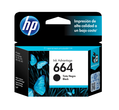 Cartucho de Tinta HP Modelo 664 Negro para 1115/2135/3635/3835/4535/4675 Original